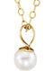 Girl's Freshwater Cultured Akoya Pearl 14k Yellow Gold Necklace (5mm), 15"