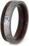 Gibeon Meteorite, Ruby Redwood 6mm Comfort-Fit Titanium Wedding Band, Size 6