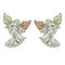 Angel Stud Earrings, Sterling Silver, 12k Green Gold, 12k Rose Gold Black Hills Gold