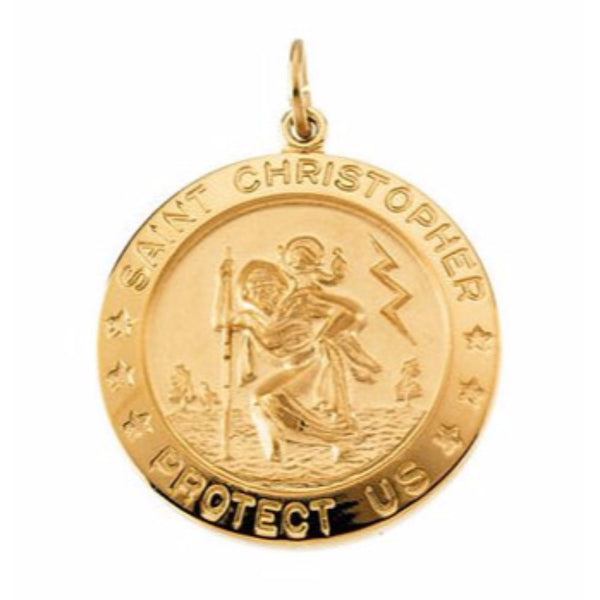 Yellow Gold Filled St. Christopher Medal (25 MM)