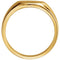 Men's 18k Yellow Gold 13mm Brushed Round Signet Ring