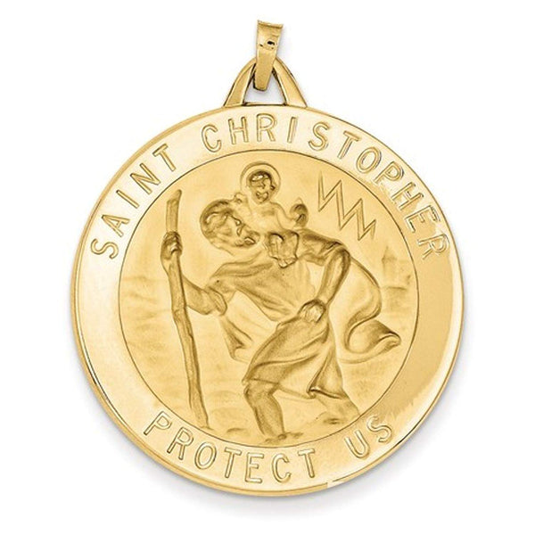 14k Yellow Gold St. Christopher Medal Pendant (43X33MM)