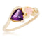 Petite Trillion Amethyst Ring, 10k Yellow Gold, 12k Green and Rose Gold Black Hills Gold Motif