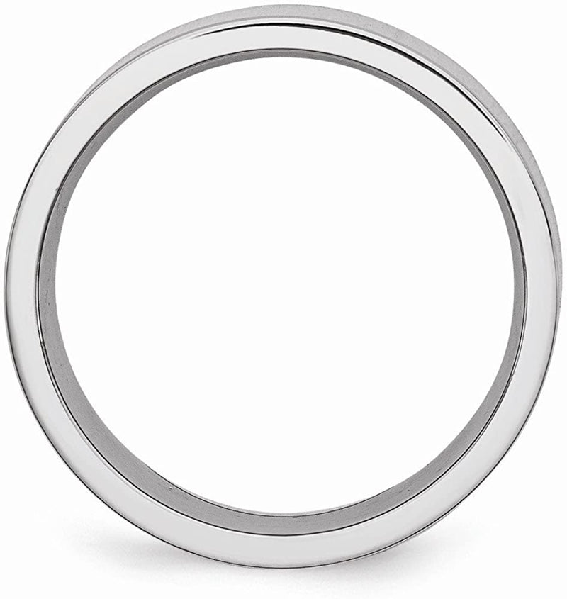 Men's Chromium Cobalt 7mm Comfort-Fit Flat Profile Polished Ring