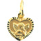 14k Yellow Gold Angel Heart Pendant with Diamond-Cut Frame (9x12 MM)