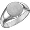 Men's Sterling Silver 13mm Round Satin Brushed Signet Ring, Size 11.75