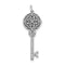 Rhodium Plate Sterling Silver CZ Key Locket Pendant