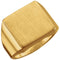 Men's 18k Yellow Gold 16mm Brushed Square Signet Ring, Size 10.25