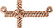 Rope-Trim Sideways Cross 14k Rose Gold Pendant (8.65x16MM)