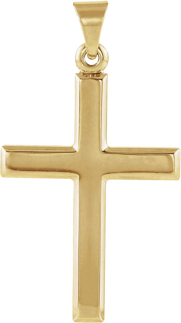 Inlay Cross 14k Yellow Gold Pendant (29X19MM)