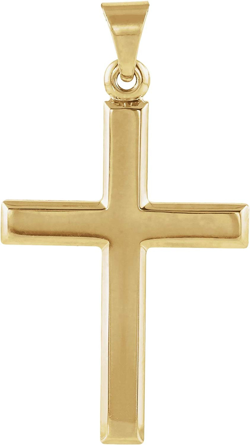 Inlay Cross 14k Yellow Gold Pendant (29X19MM)