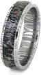 Deer Antler Damascus Stainless Steel, 6mm Comfort-Fit Band, Size 6.25