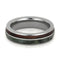 His and Hers Wedding Band Set, Nephrite Jade and Redwood Titanium Band, Men's Cedar Wood 10k White Gold Ring Size 4