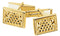 18k Yellow Gold Etruscan Style Granulated Bead Rectangle Cuff Links, 13.5x17MM