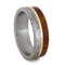 Amboyna Burl Wood, Gibeon Meteorite, 14k Yellow Gold 7mm Comfort-Fit Matte Titanium Wedding Band