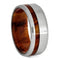 The Men's Jewelry Store (Unisex Jewelry) Beveled Brushed Titanium 8mm Comfort-Fit Tulipwood Sleeve Band