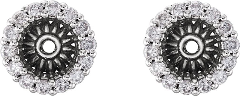 Platinum Diamond Cluster Earring Jackets (4.1MM) (0.16 Ctw, G-H Color, SI2-SI3 Clarity)