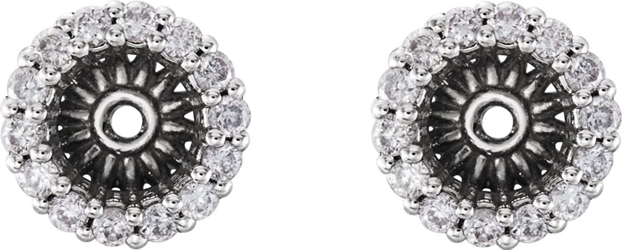 Diamond Cluster Earring Jackets, Rhodium-Plated 14k White Gold (4.1MM) (0.16 Ctw, G-H Color, I2 Clarity)