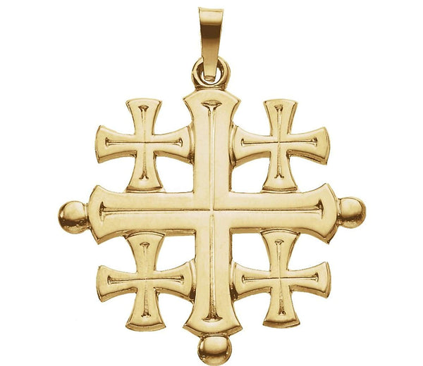 Jerusalem Cross 14k Yellow Gold Pendant