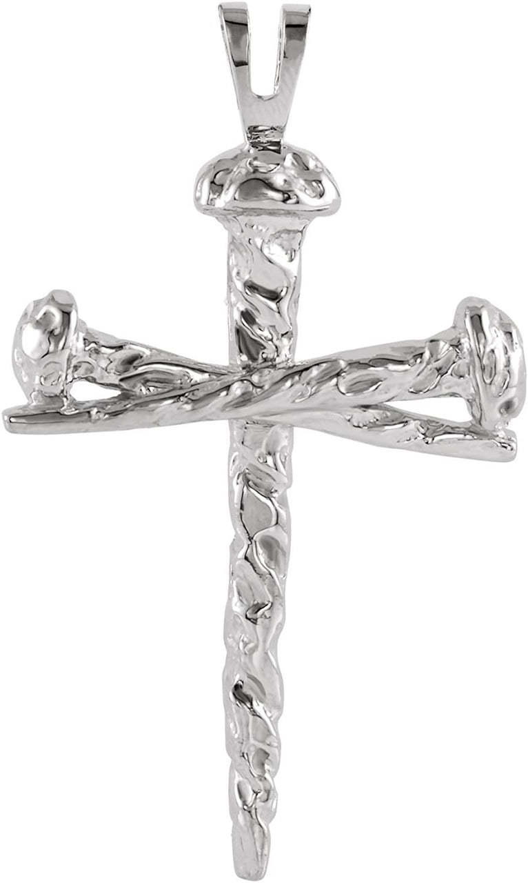 Nail Design Cross Continuum Sterling Silver Pendant (26x18.2 MM)