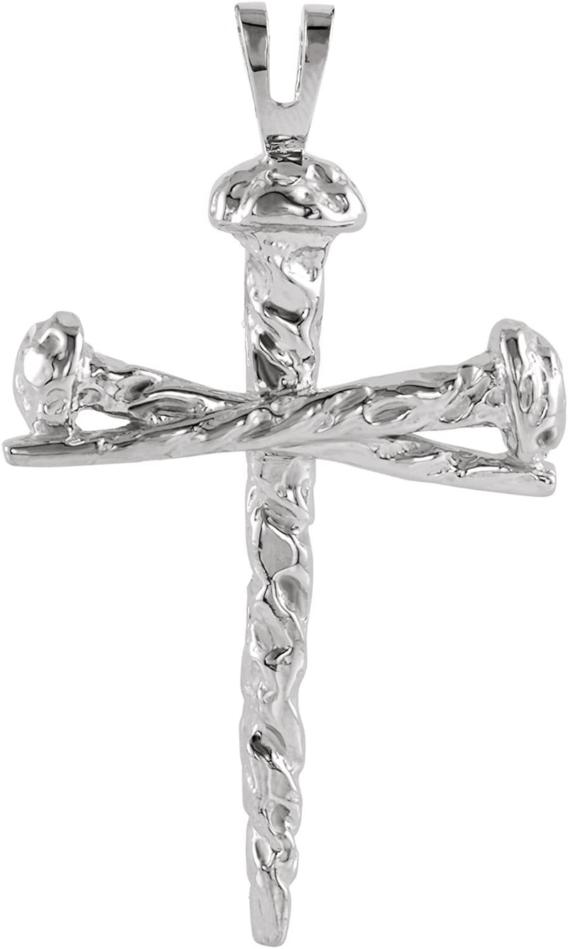 Nail Design Cross Continuum Sterling Silver Pendant (26x18.2 MM)