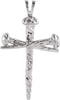 Nail Design Cross 14k X1 White Gold Pendant (26x18.2 MM)