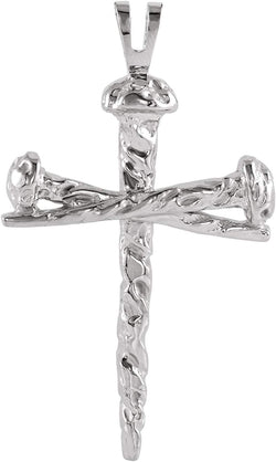 Platinum Nail Design Cross Pendant (34X24 MM)