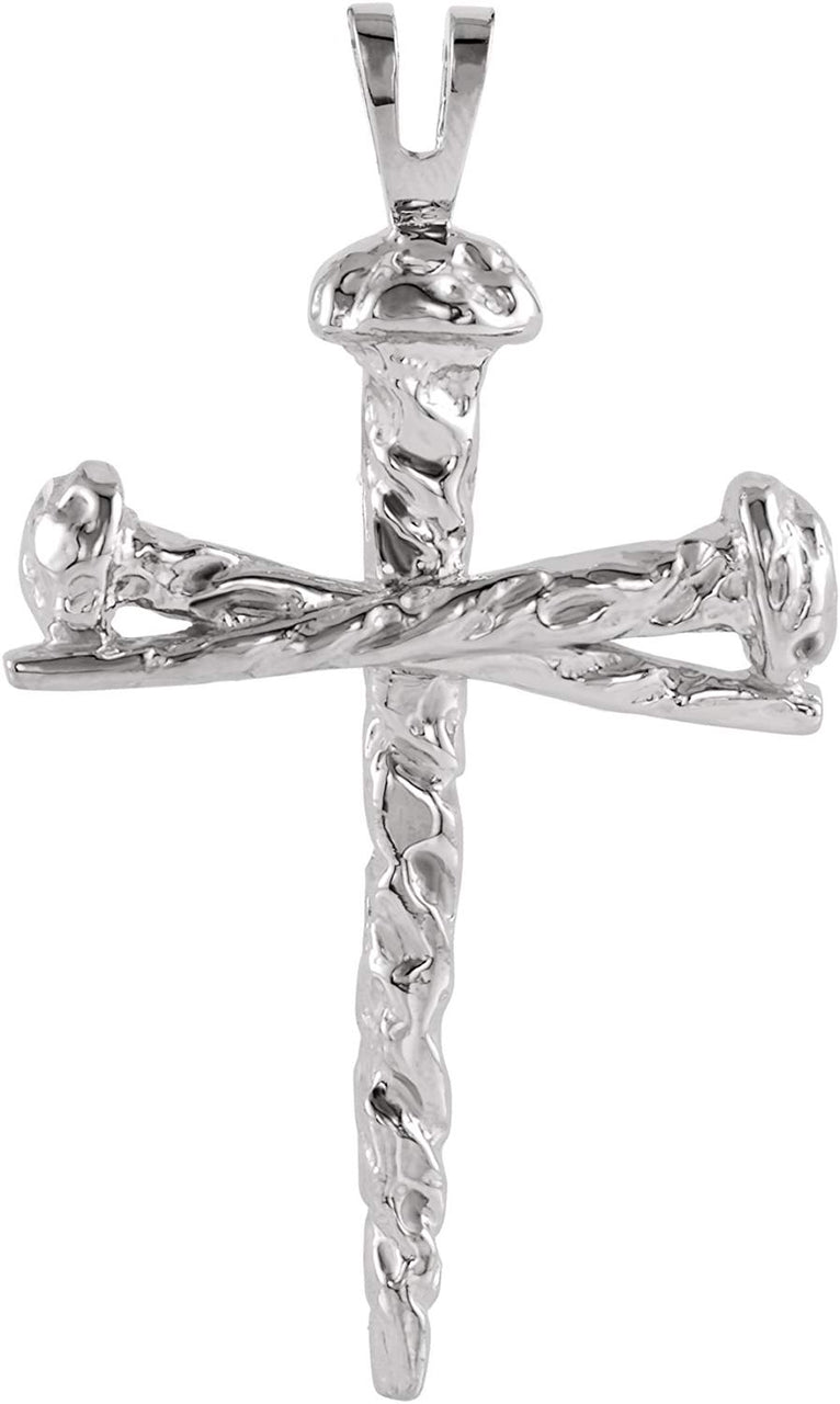 Platinum Nail Design Cross Pendant (34X24 MM)