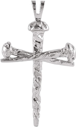 Nail Design Cross Sterling Silver Pendant (26x18.2 MM)