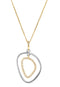 Diamond Two-Tone Silhouette 14k Yellow Gold and Sterling Silver Necklace, 18" (1/6 Ctw)