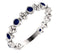 Chatham Created Blue Sapphire Beaded Ring, Rhodium-Plated Sterling Silver