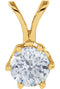 14k Yellow Gold Diamond Solitaire Pendant