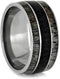 Deer Antler, Dinosaur Bone 10mm Titanium Comfort-Fit Wedding Band, Size 10.5