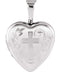 Floral Design Heart with Cross Sterling Silver Locket Pendant (15.80X16.00 MM)