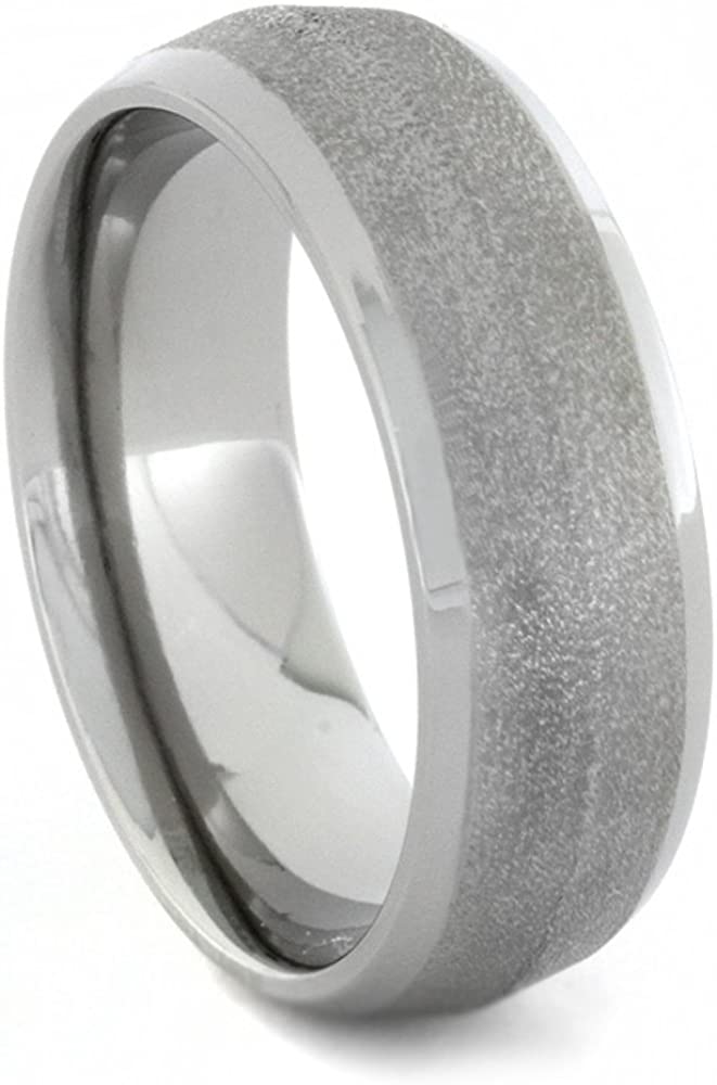 Knife Edge Frosted Titanium 7mm Comfort-Fit Titanium Band