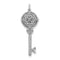 Rhodium Plated Sterling Silver Key CZ Heart Locket