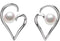 Freshwater Cultured Pearl Heart Earrings, 7MM - 7.50 MM, Sterling Silver