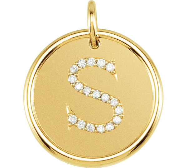 Diamond Initial "S" Pendant, 14k Yellow Gold (0.1 Ctw, Color GH, Clarity I1)