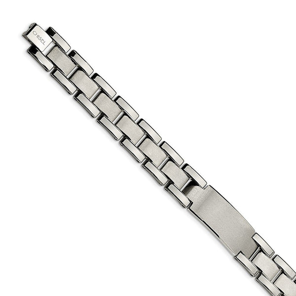 Men's Polished and Brushed Tungsten 13mm Link Bracelet, 8.5"