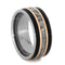 Diamond, Gibeon Meteorite, 14k Rose Gold, Petrified Wood 9mm Comfort-Fit Titanium Wedding Band