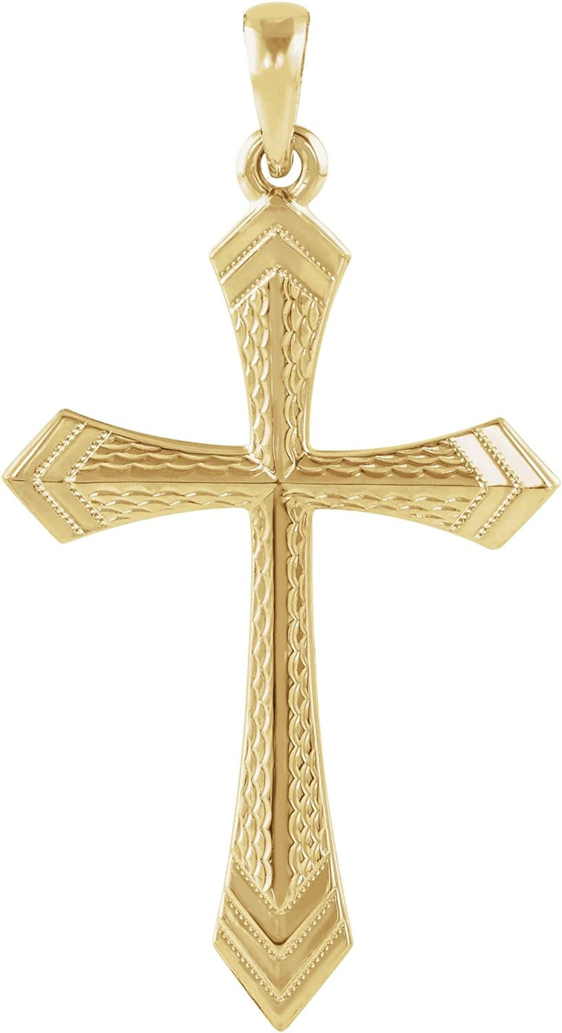 14k White Gold Passion Cross Pendant
