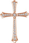 Diamond Fleur-de-Lis Cross 14k Rose Gold Pendant (.25 Ctw, H+ Color, I1 Clarity)