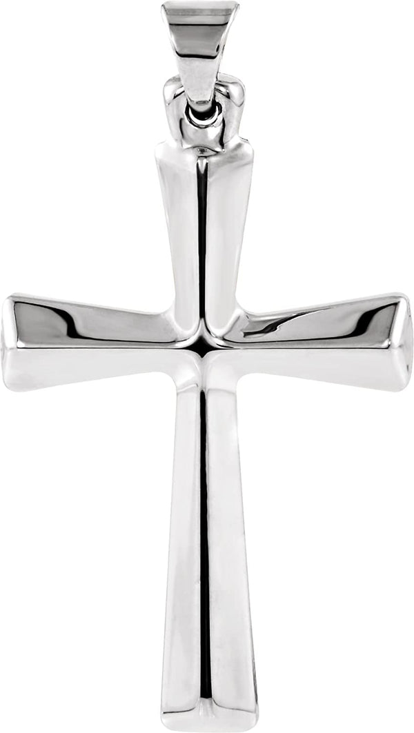 14k White Gold Latin Cross Pendant
