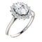 Oval Cubic Zirconia and Diamond Halo 14k White Gold Ring (.35 Cttw, GH Color, SI2-SI3 Clarity)