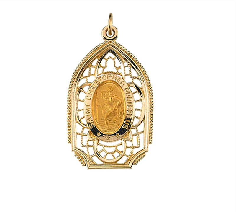 14k Yellow Gold St. Christopher Medal (31.5x19 MM)