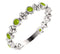 Genuine Peridot Beaded Ring, Rhodium-Plated 14k White Gold, Size 7