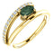 Chatham Created Alexandrite and Diamond Bypass Ring, 14k Yellow Gold (.125 Ctw, G-H Color, I1 Clarity)