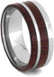 Bloodwood with Titanium Pinstripe 8mm Comfort-Fit Titanium Wedding Band, Size 14.5