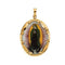 14k Yellow Gold Our Lady of Guadalupe Hand-Painted Porcelain Medal (17x13 MM)