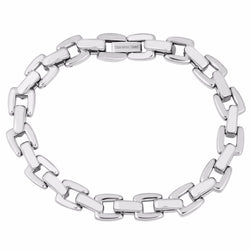 Men's Interlocked Rectangle Link Bracelet, Stainless Steel, 8.5"